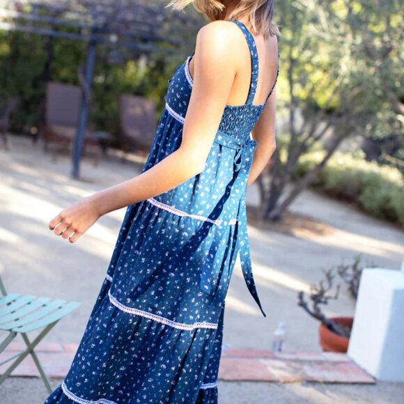EMERSON FRY tiered maxi dress in Anne Majorca flowers Small - Picture 3 of 4